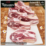 Beef rib PRIMERIB OP RIB WAGYU TOKUSEN mbs<=5 aged WHOLE CUT 7 RIBS +/- 12kg (price/kg) PREORDER 2-3 weeks notice
